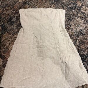 Old Navy Strapless Linen-Blend Beige Dress